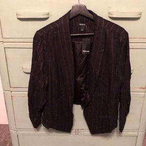 NWT Torrid black with brown stripe open front blazer size 1 (size 14-16)